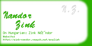 nandor zink business card